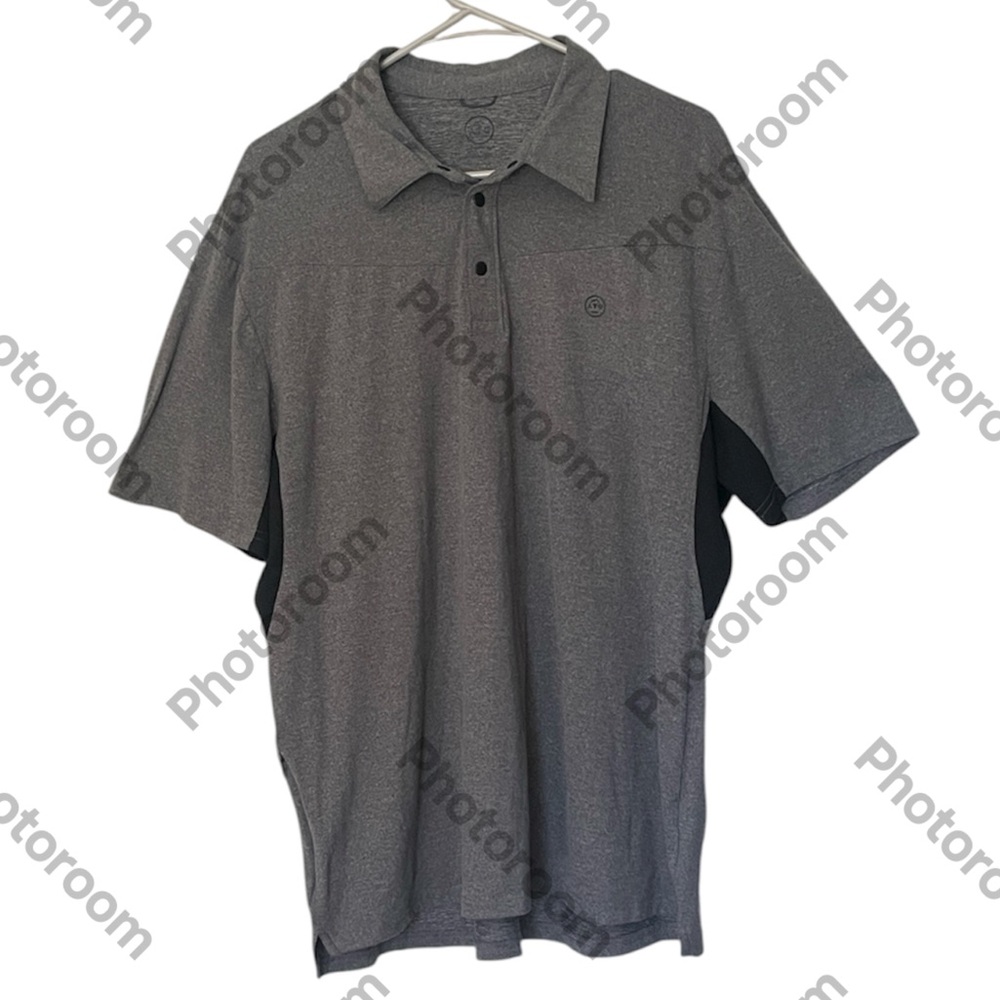WRANGLER ATG MENS GRAY BLACK SHORT SLEEVE POLO SIZE XL